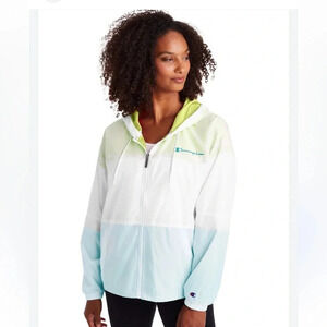 Champion Stadium Color Block Windbreaker Hooded Jacket Women’s size medium